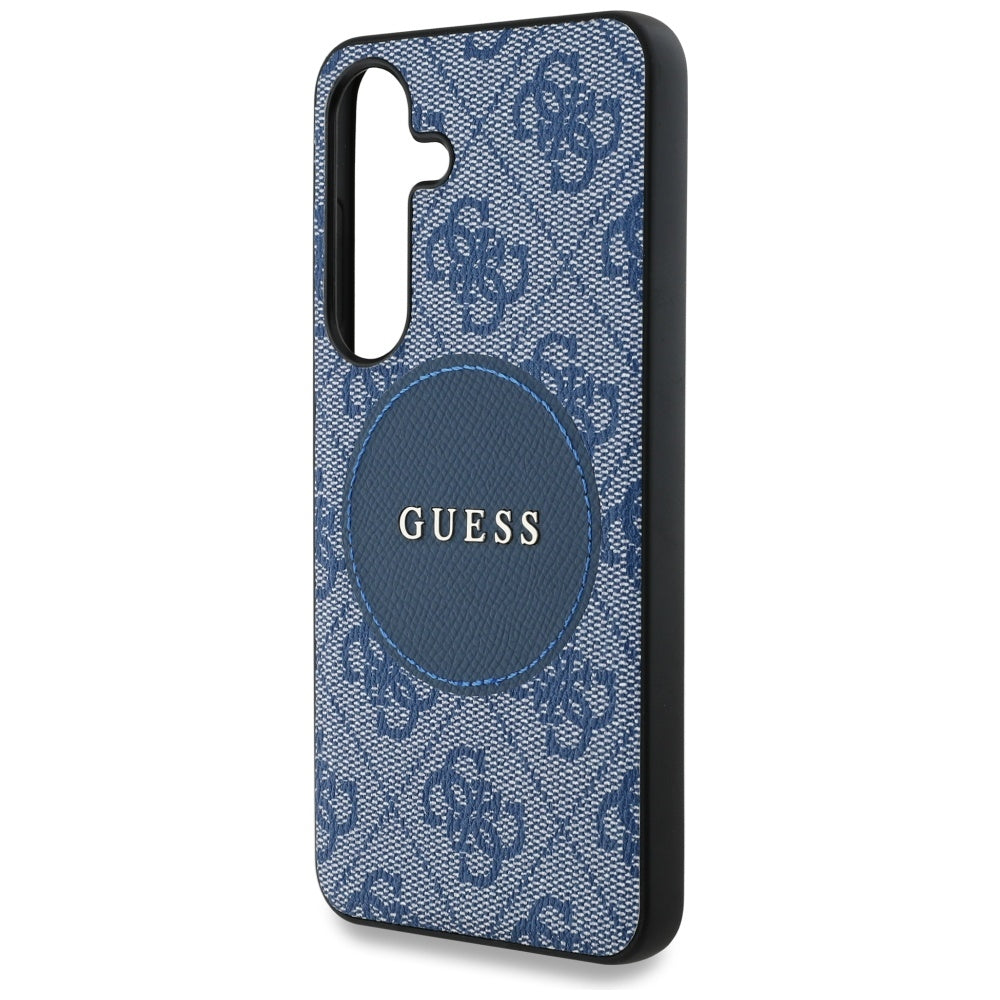 MagSafe hoesje voor Samsung Galaxy S25 S931, Guess, 4G Circle Classic Logo, Blauw