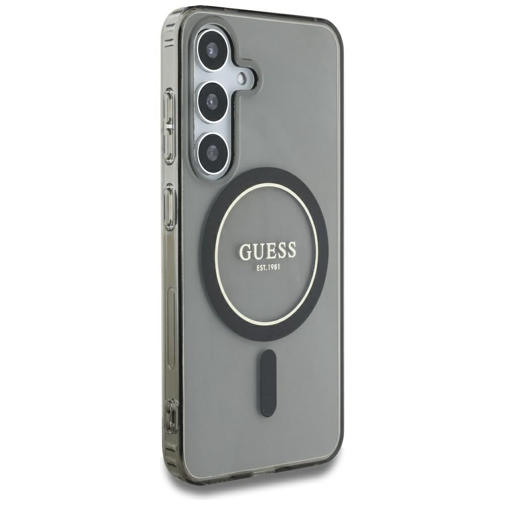 Étui MagSafe pour Samsung Galaxy S25 S931, Guess, IML Glitter Circle, Noir