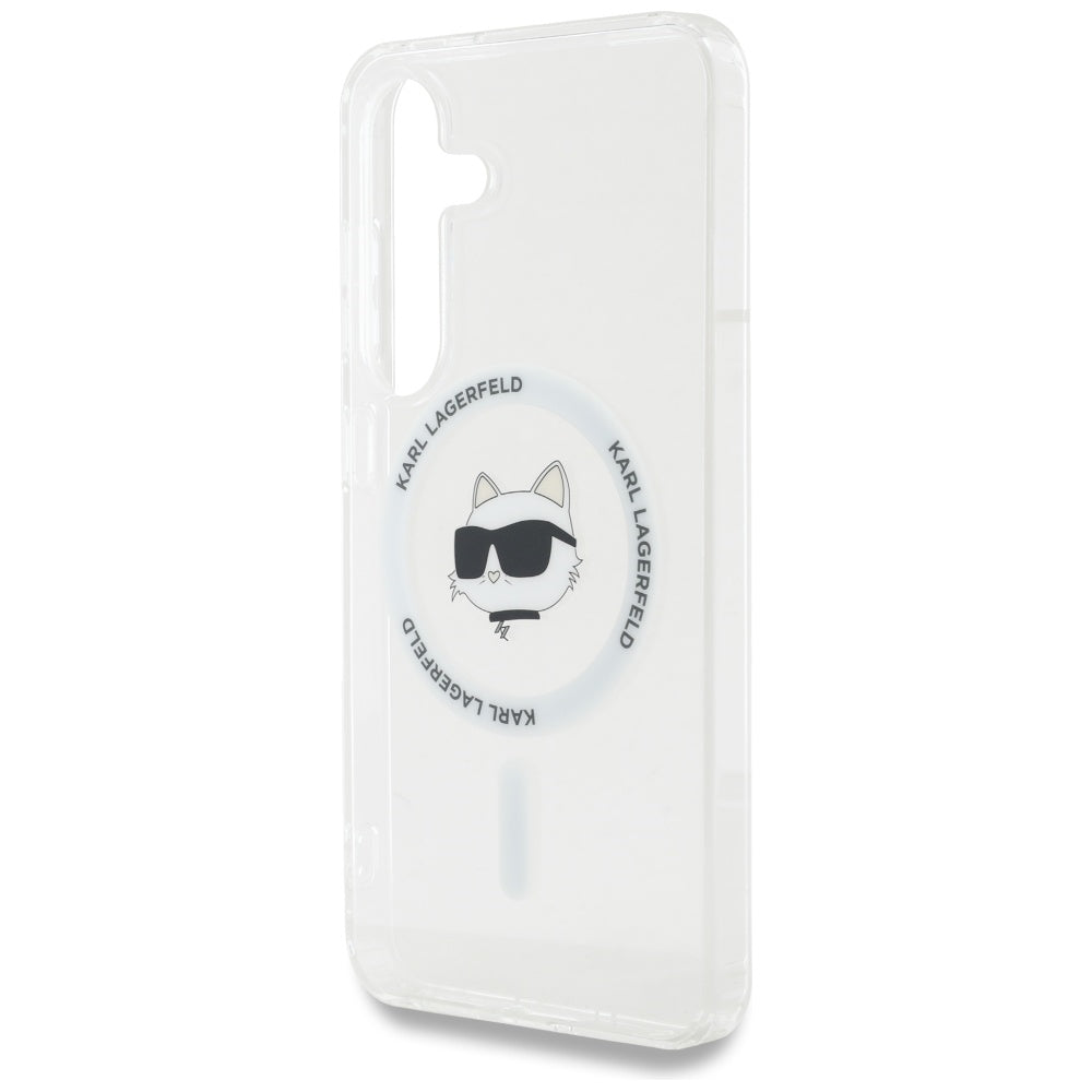 Coque MagSafe pour Samsung Galaxy S25 S931, Karl Lagerfeld, IML Choupette's Head, Blanche