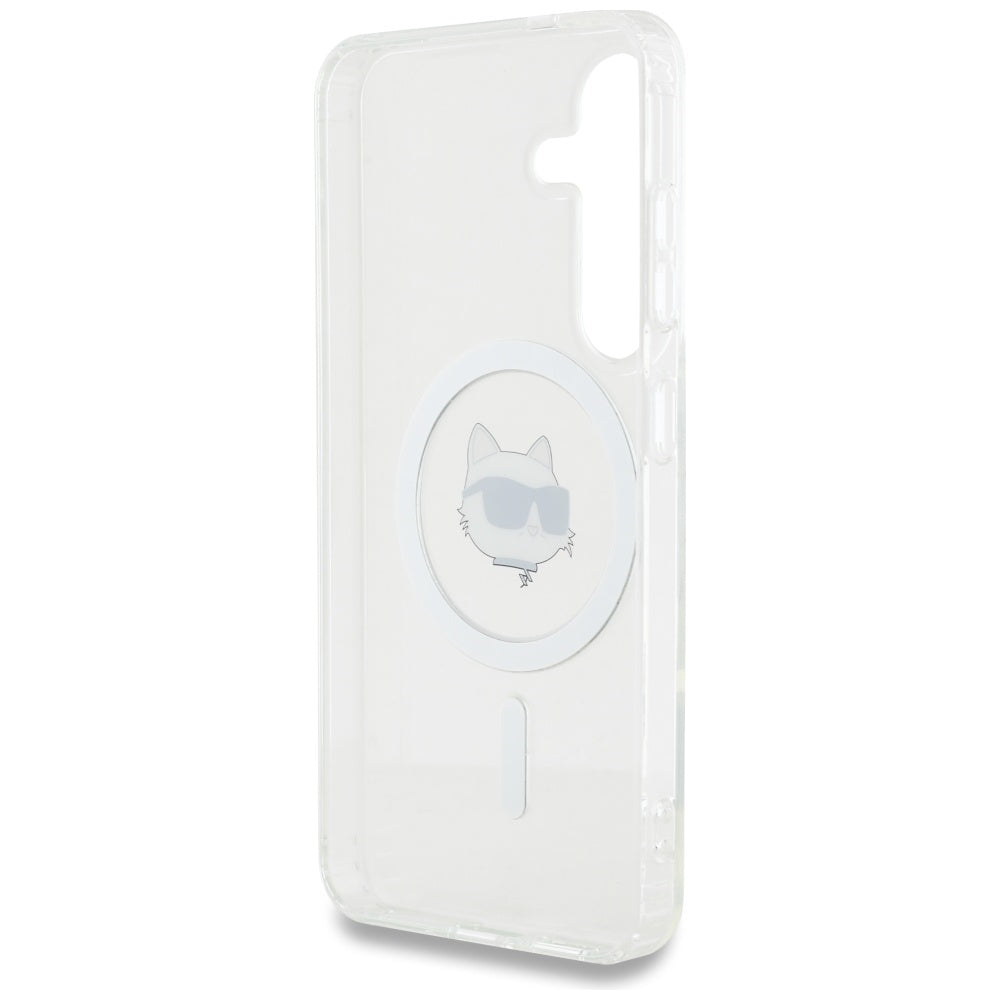 Coque MagSafe pour Samsung Galaxy S25 S931, Karl Lagerfeld, IML Choupette's Head, Blanche