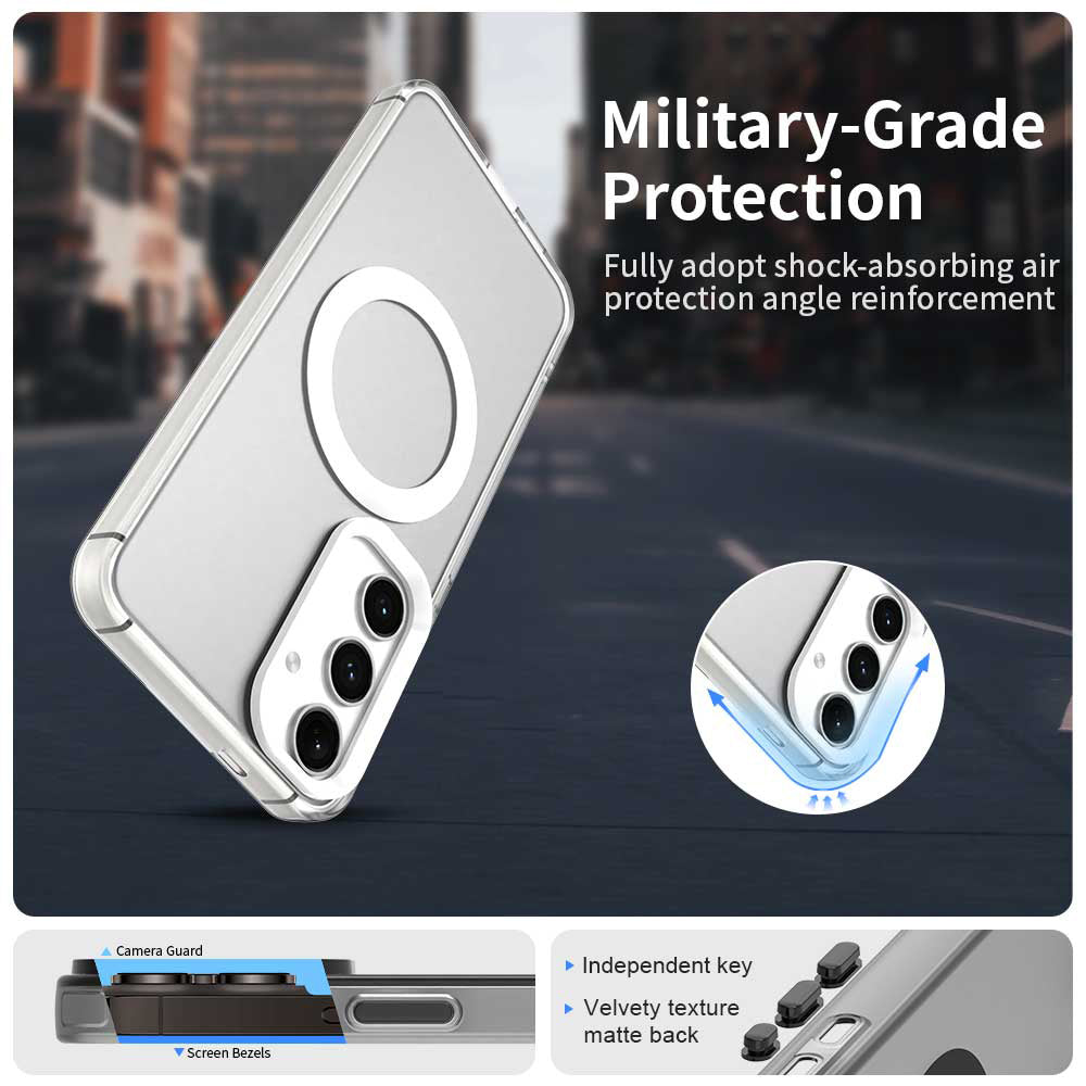 Coque MagSafe pour Samsung Galaxy S25 S931 / S24 S921, Techsuit, CandyCase, Blanche