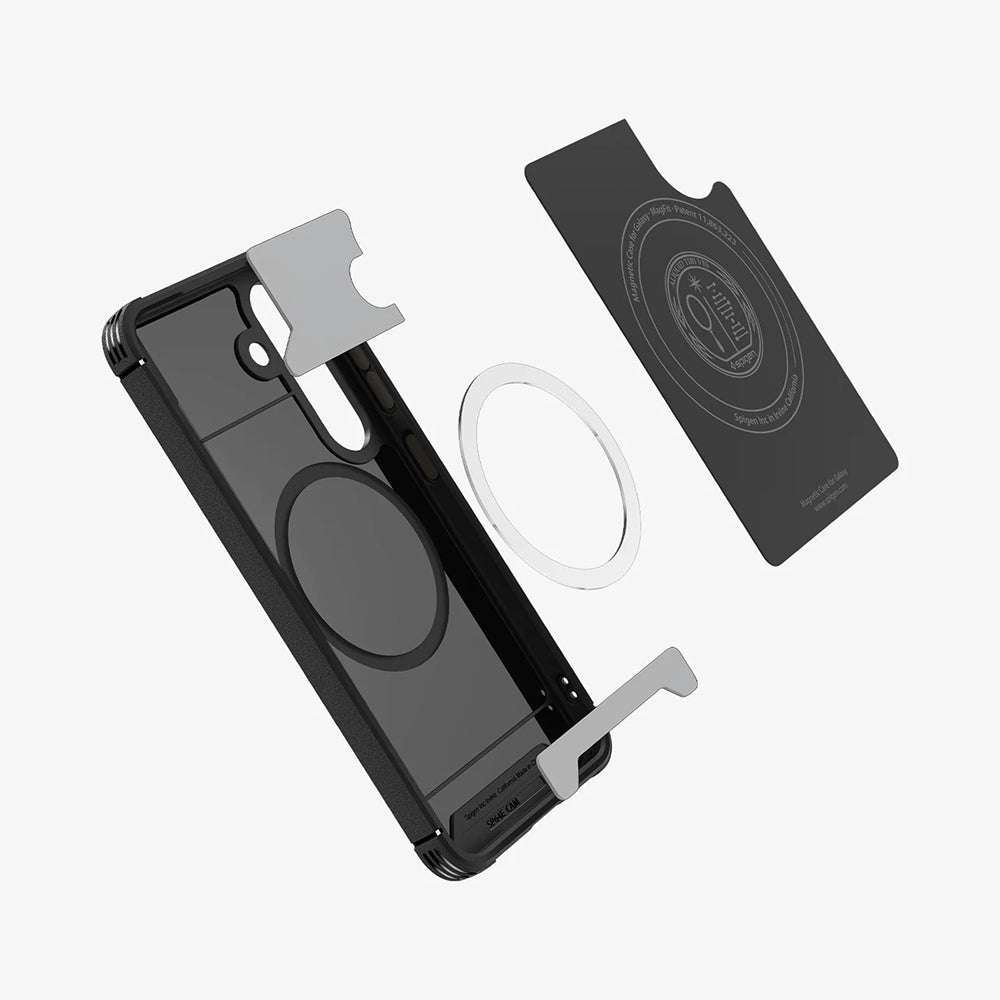MagSafe hoes voor Samsung Galaxy S25 S931, Spigen, Core Armor, Matzwart