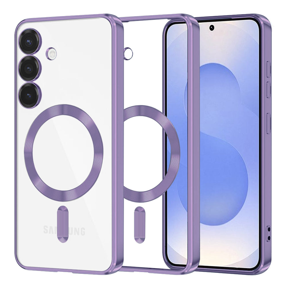 Coque MagSafe pour Samsung Galaxy S25 S931, Techsuit, Luxury Crystal, Violet Clair