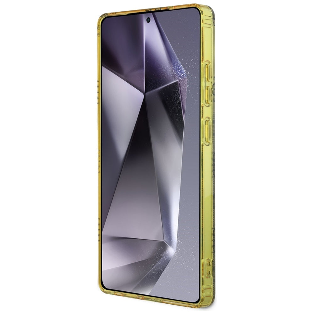 Étui MagSafe pour Samsung Galaxy S25 Ultra S938, Guess, IML Peony On 4G Background, Marron