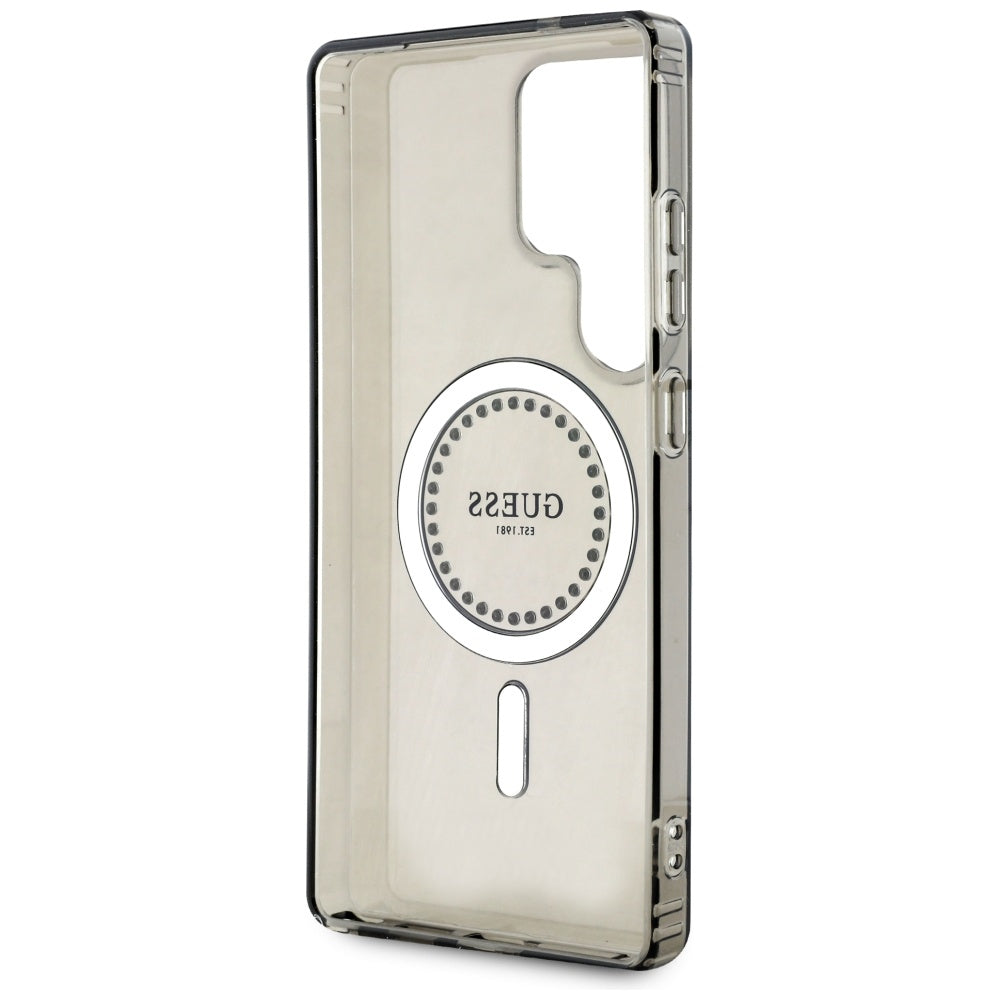 MagSafe hoesje voor Samsung Galaxy S25 Ultra S938, Guess, IML Rhinestone, Zwart