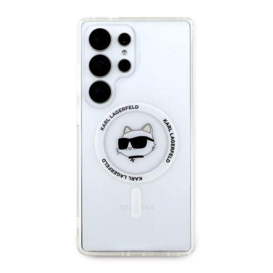 MagSafe hoesje voor Samsung Galaxy S25 Ultra S938, Karl Lagerfeld, IML Choupette's Head, Wit