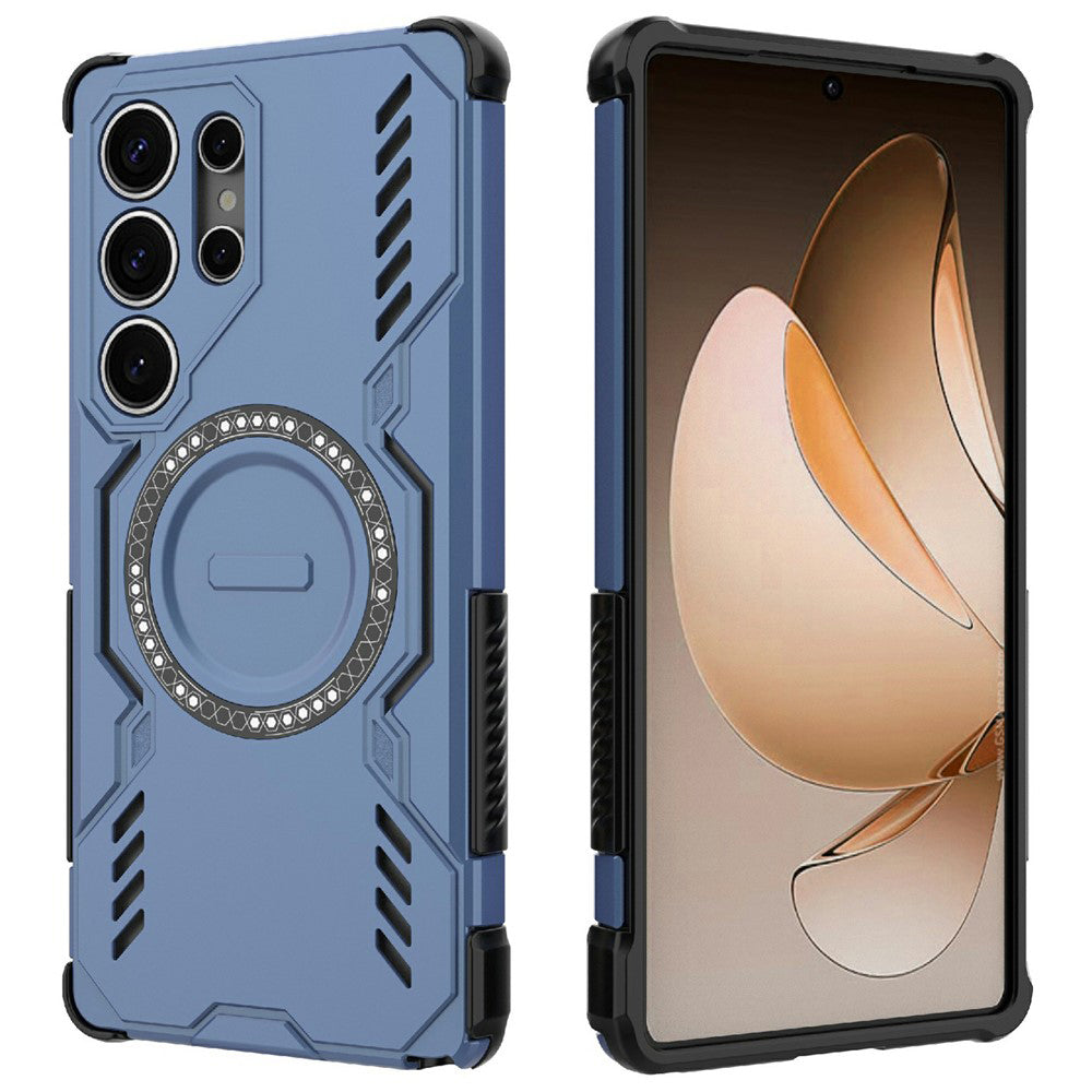 Coque MagSafe pour Samsung Galaxy S25 Ultra S938, Techsuit, ArmorMag, Bleue