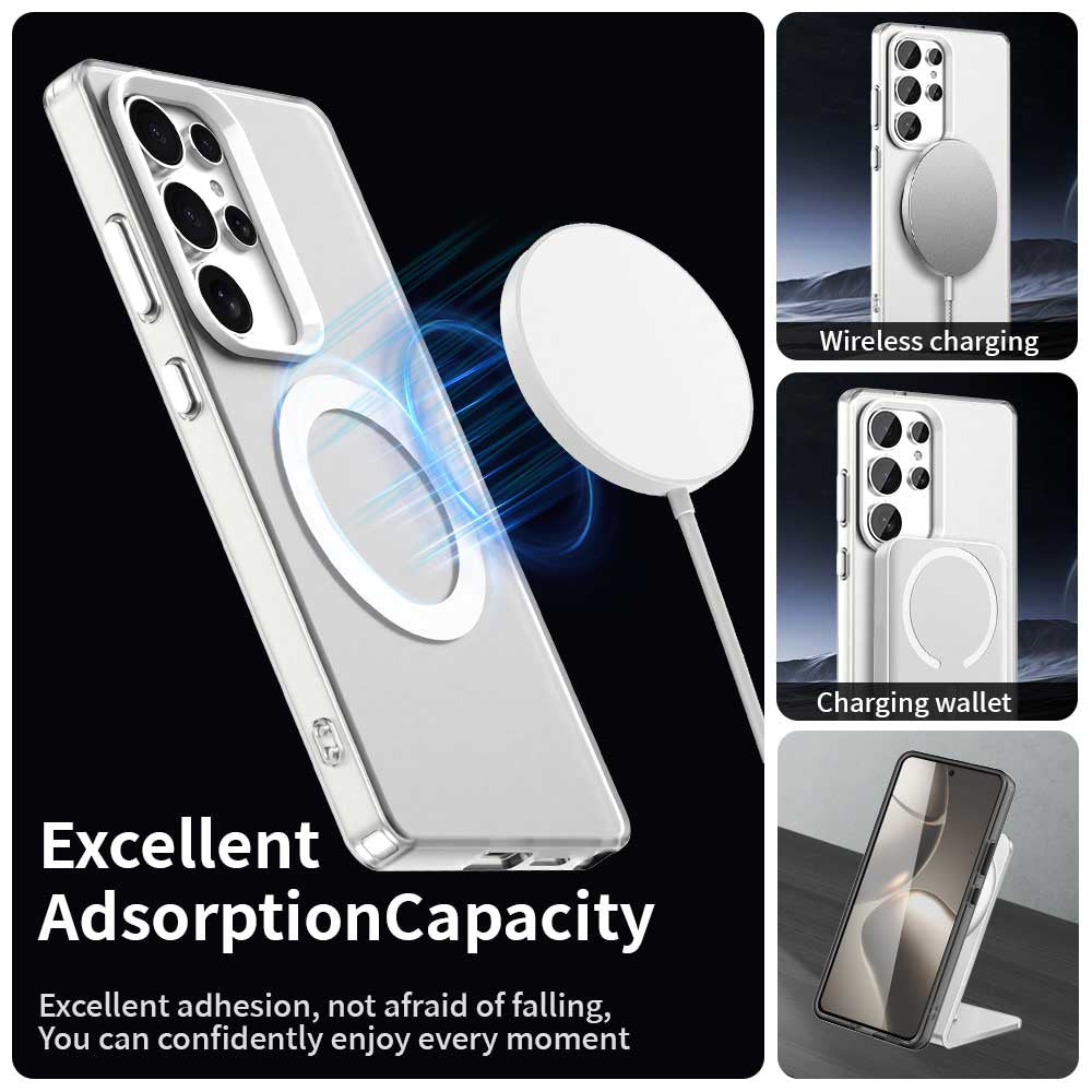 Coque MagSafe pour Samsung Galaxy S25 Ultra S938, Techsuit, CandyCase, Blanche