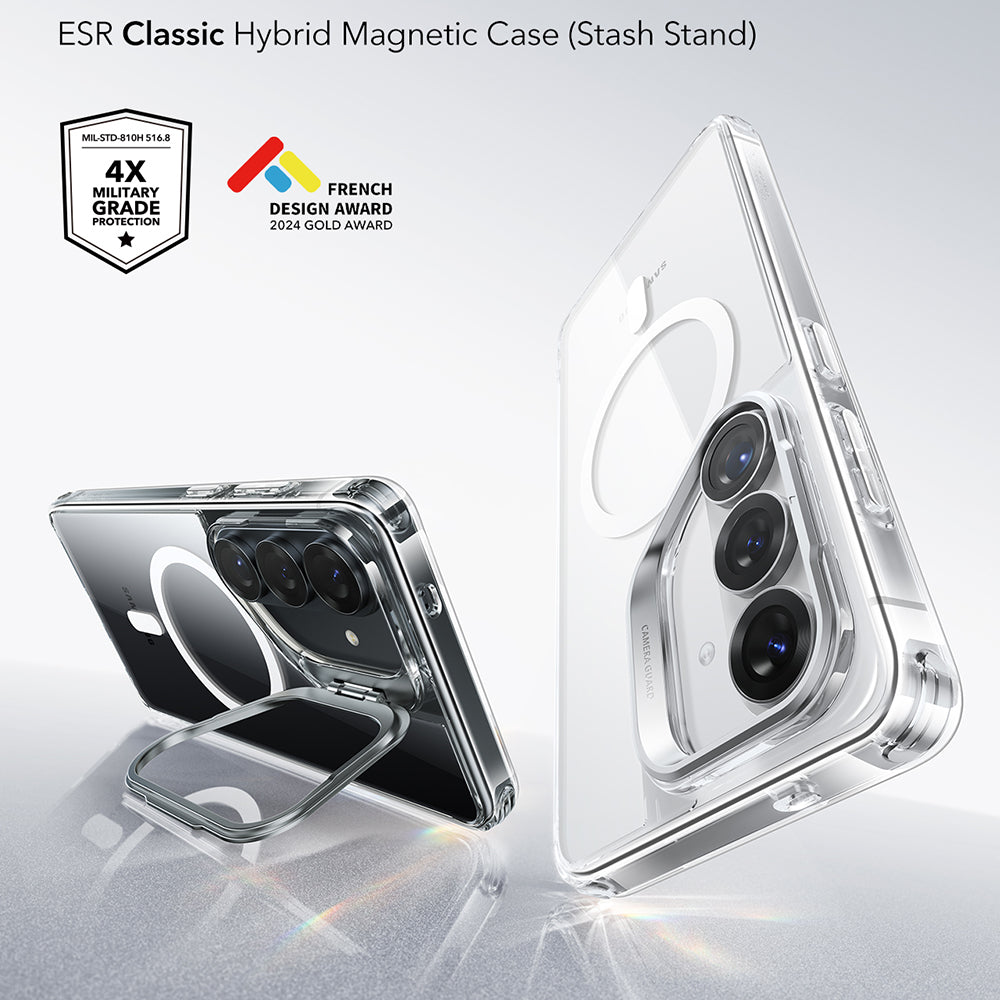 MagSafe Hülle für Samsung Galaxy S26 Plus S947, ESR, Classic Hybrid Kickstand, Transparent