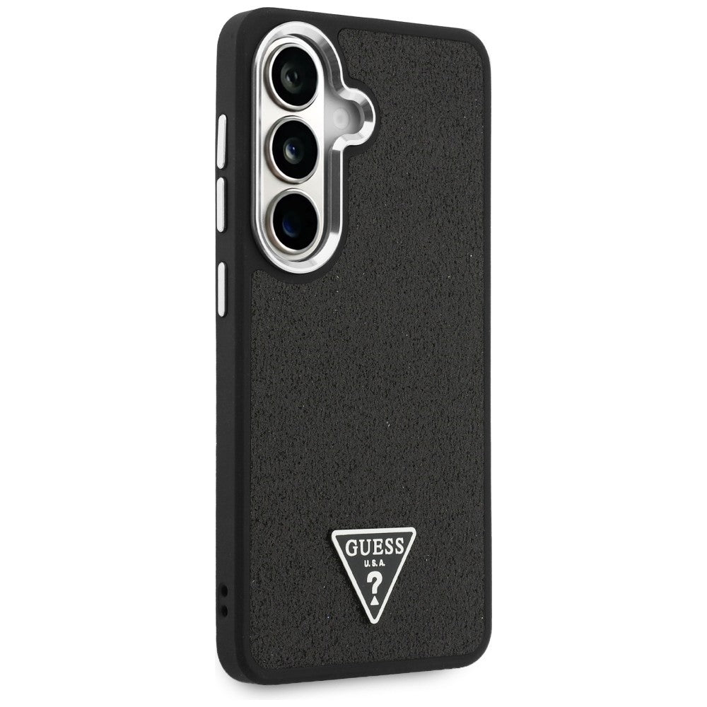 MagSafe-hoesje voor Samsung Galaxy S26 Plus S947, Guess, Fixed Glitter Triangle Logo, Zwart