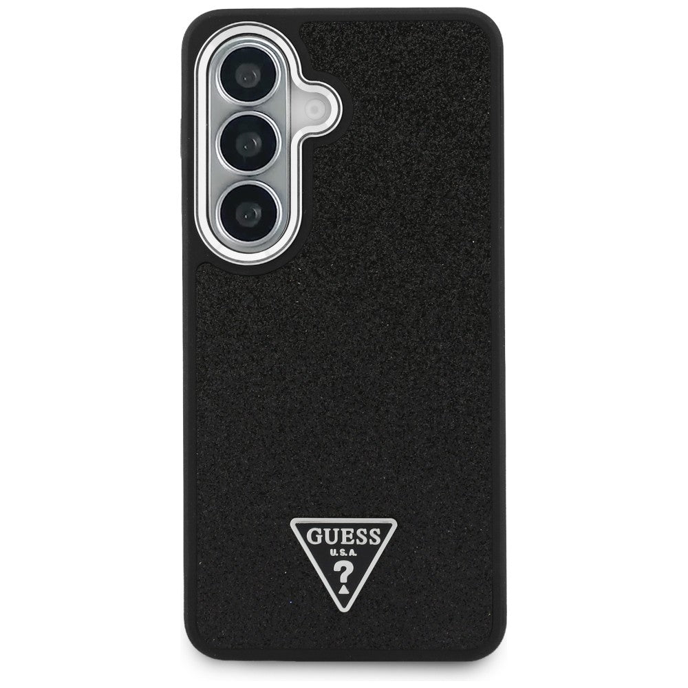 MagSafe-hoesje voor Samsung Galaxy S26 Plus S947, Guess, Fixed Glitter Triangle Logo, Zwart