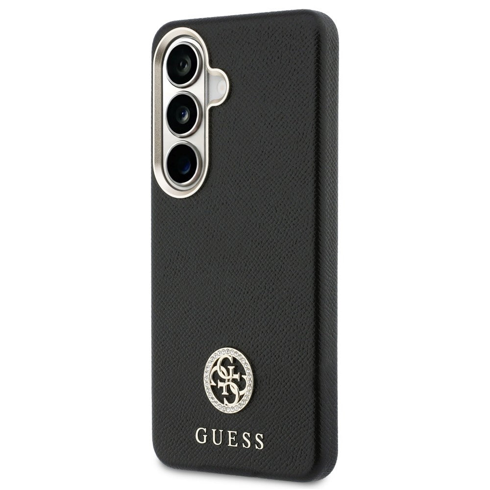 Étui MagSafe pour Samsung Galaxy S26 Plus S947, Guess, logo rond en strass, Noir