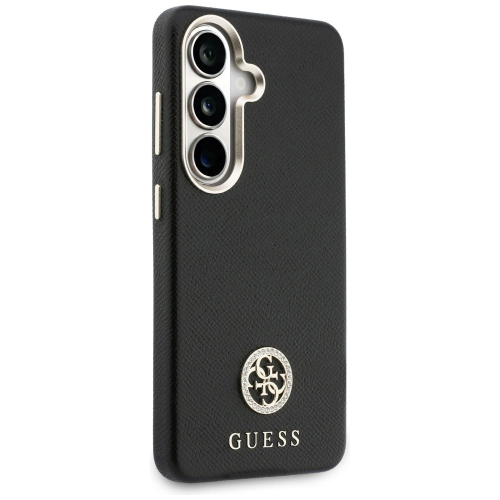 Étui MagSafe pour Samsung Galaxy S26 Plus S947, Guess, logo rond en strass, Noir