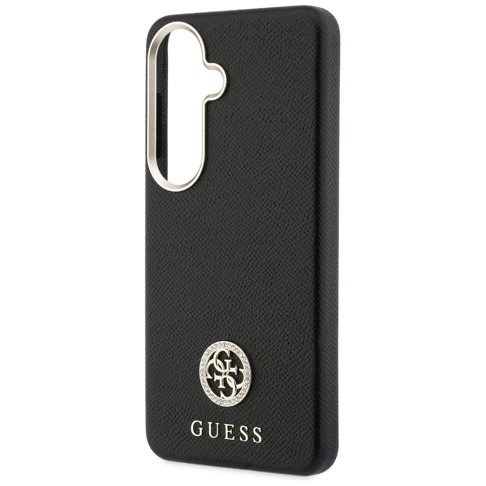 Étui MagSafe pour Samsung Galaxy S26 Plus S947, Guess, logo rond en strass, Noir