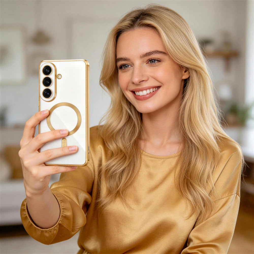 Housse MagSafe pour Samsung Galaxy S26 Plus S947, Techsuit, Luxury Crystal, Rose