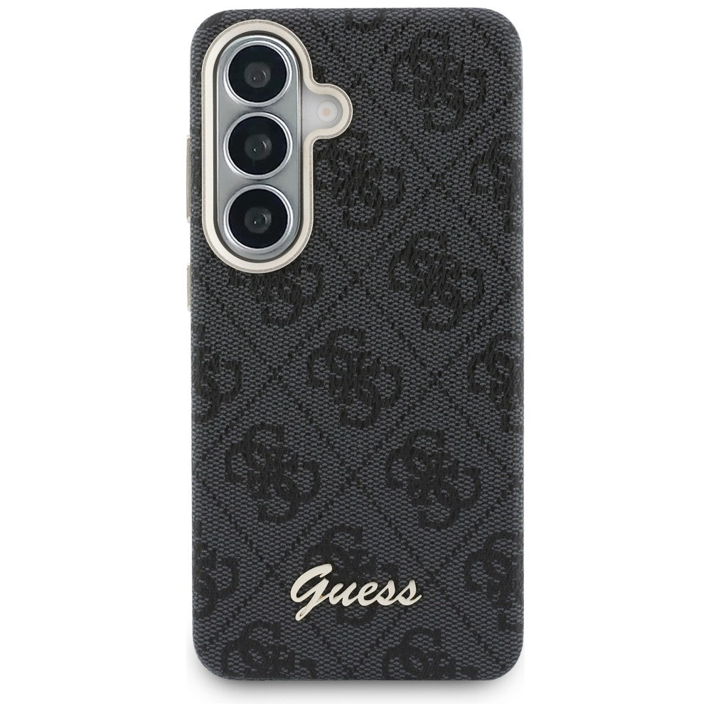 MagSafe hoesje voor Samsung Galaxy S26 S942, Guess, 4G Script Logo, Zwart