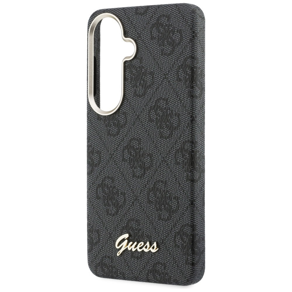 MagSafe hoesje voor Samsung Galaxy S26 S942, Guess, 4G Script Logo, Zwart