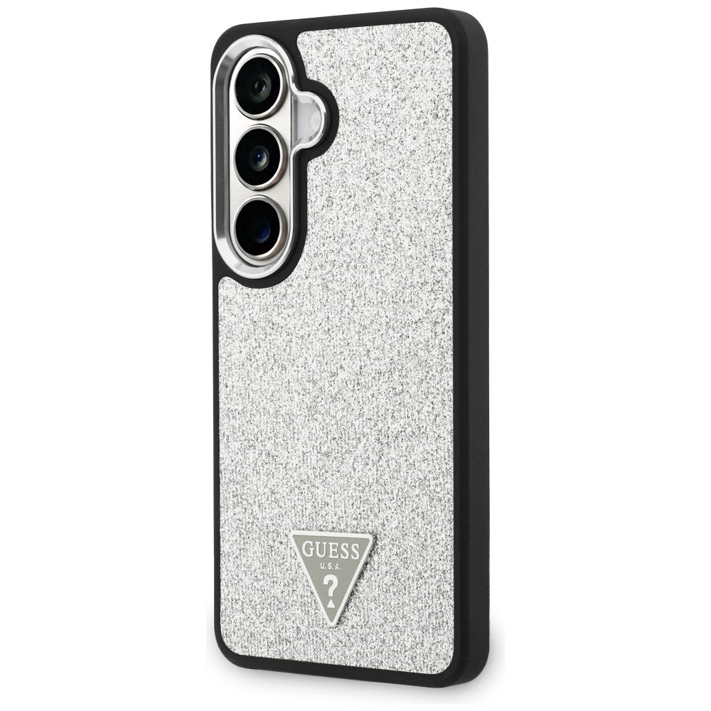 MagSafe-hoesje voor Samsung Galaxy S26 S942, Guess, Fixed Glitter Triangle Logo, Zilver