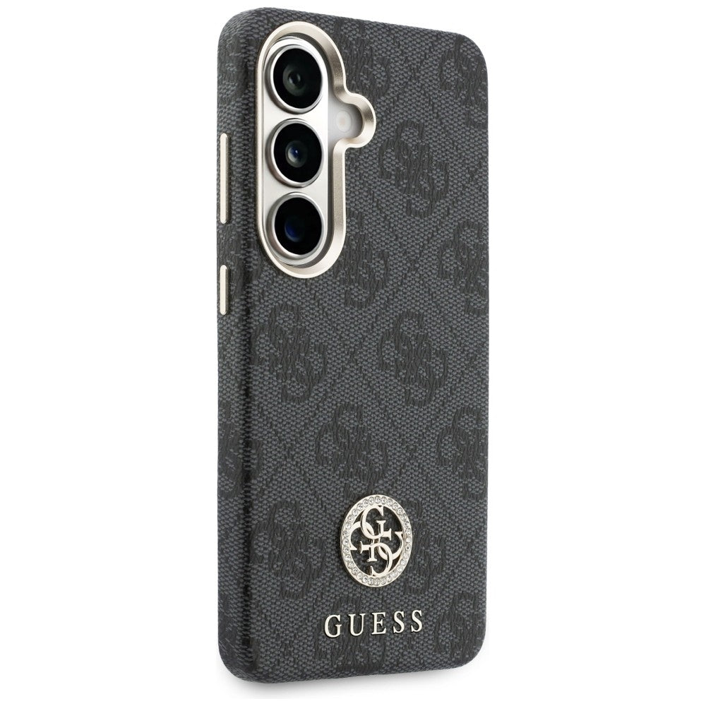 MagSafe Hülle für Samsung Galaxy S26 S942, Guess, Rhinestone Round Logo, Schwarz