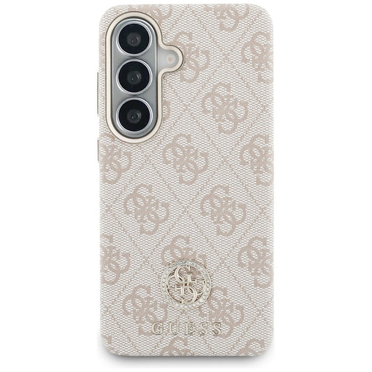MagSafe Hülle für Samsung Galaxy S26 S942, Guess, Rhinestone Round Logo, Rosa