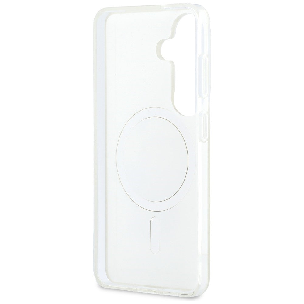 MagSafe hoesje voor Samsung Galaxy S26 S942, Karl Lagerfeld, IML Karl & Choupette Peekaboo Logo, Wit