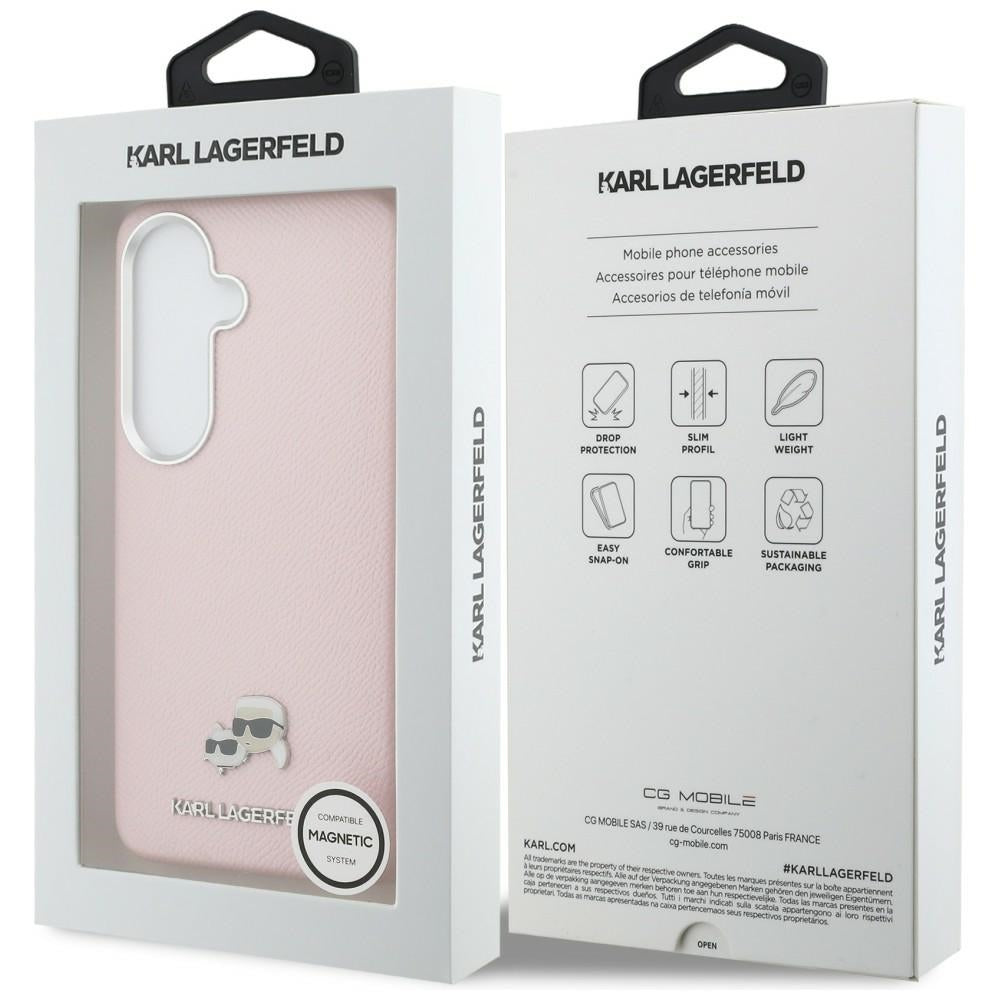 MagSafe hoesje voor Samsung Galaxy S26 S942, Karl Lagerfeld, Karl & Choupette Head's Pin, Roze