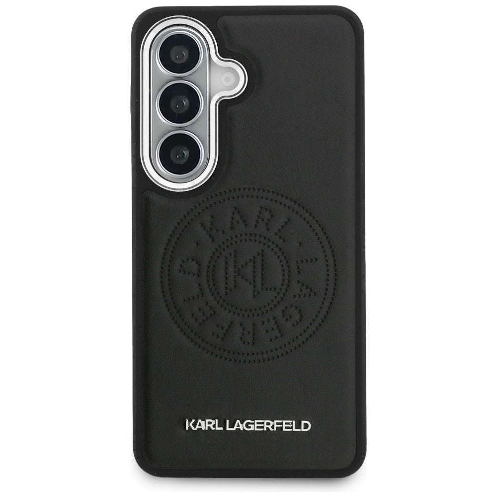 Coque MagSafe pour Samsung Galaxy S26 S942, Karl Lagerfeld, Karl Round Point Logo, Noire