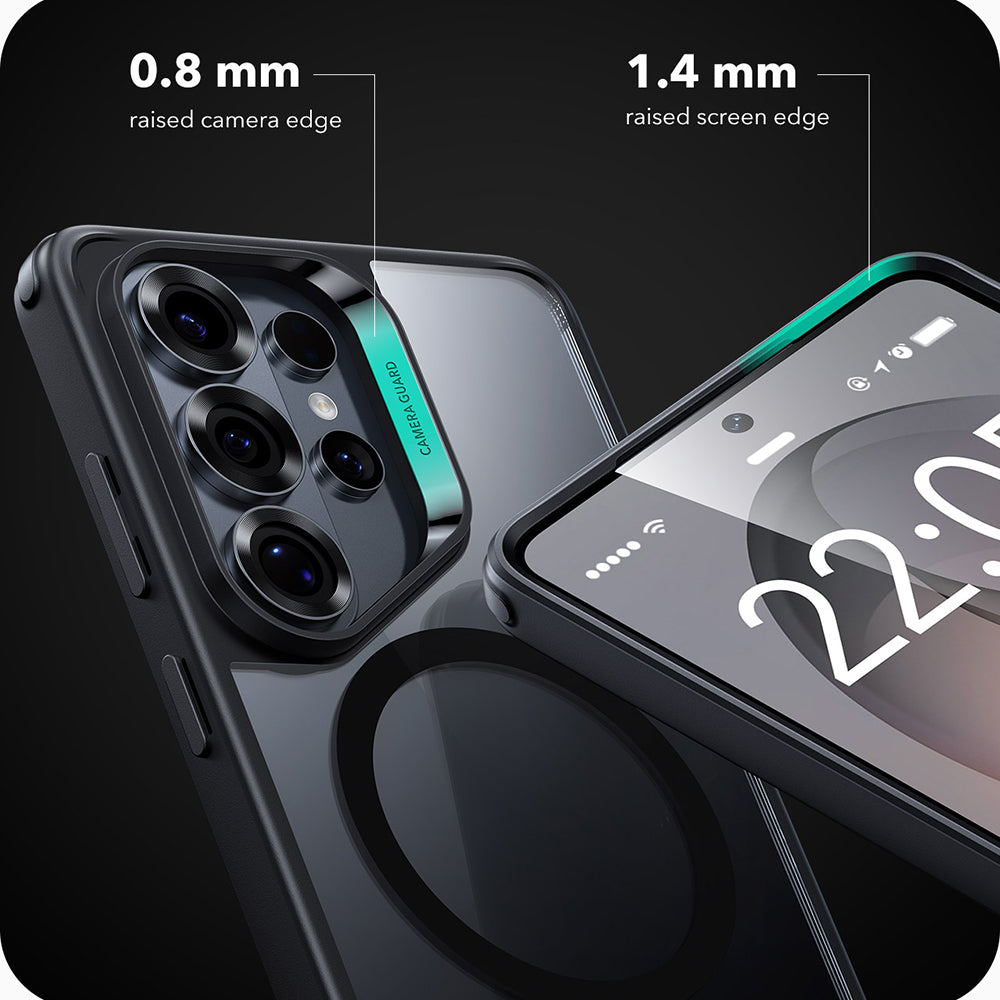 Coque MagSafe pour Samsung Galaxy S26 Ultra S948, ESR, Classic Hybrid, Noire Transparente