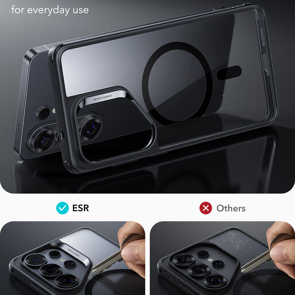 Coque MagSafe pour Samsung Galaxy S26 Ultra S948, ESR, Classic Hybrid, Noire Transparente