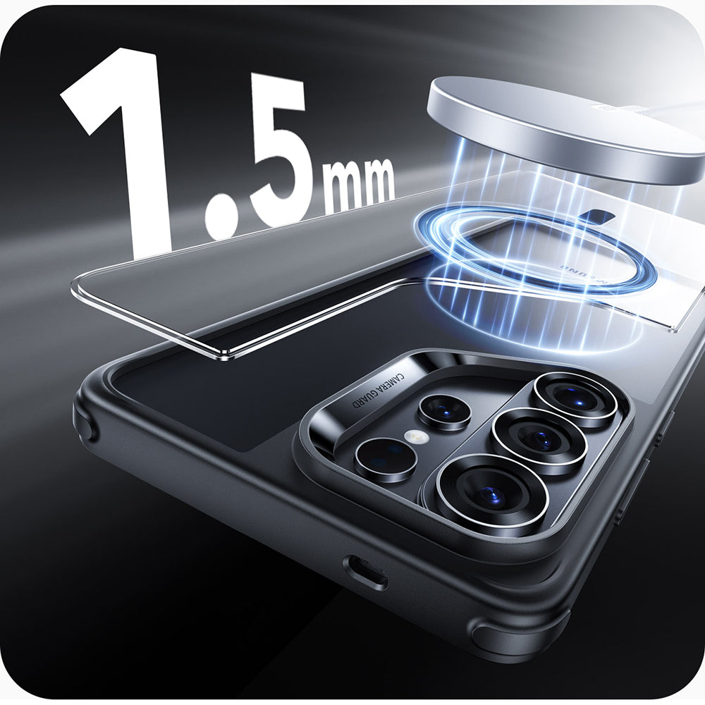 Coque MagSafe pour Samsung Galaxy S26 Ultra S948, ESR, Classic Hybrid, Noire Transparente