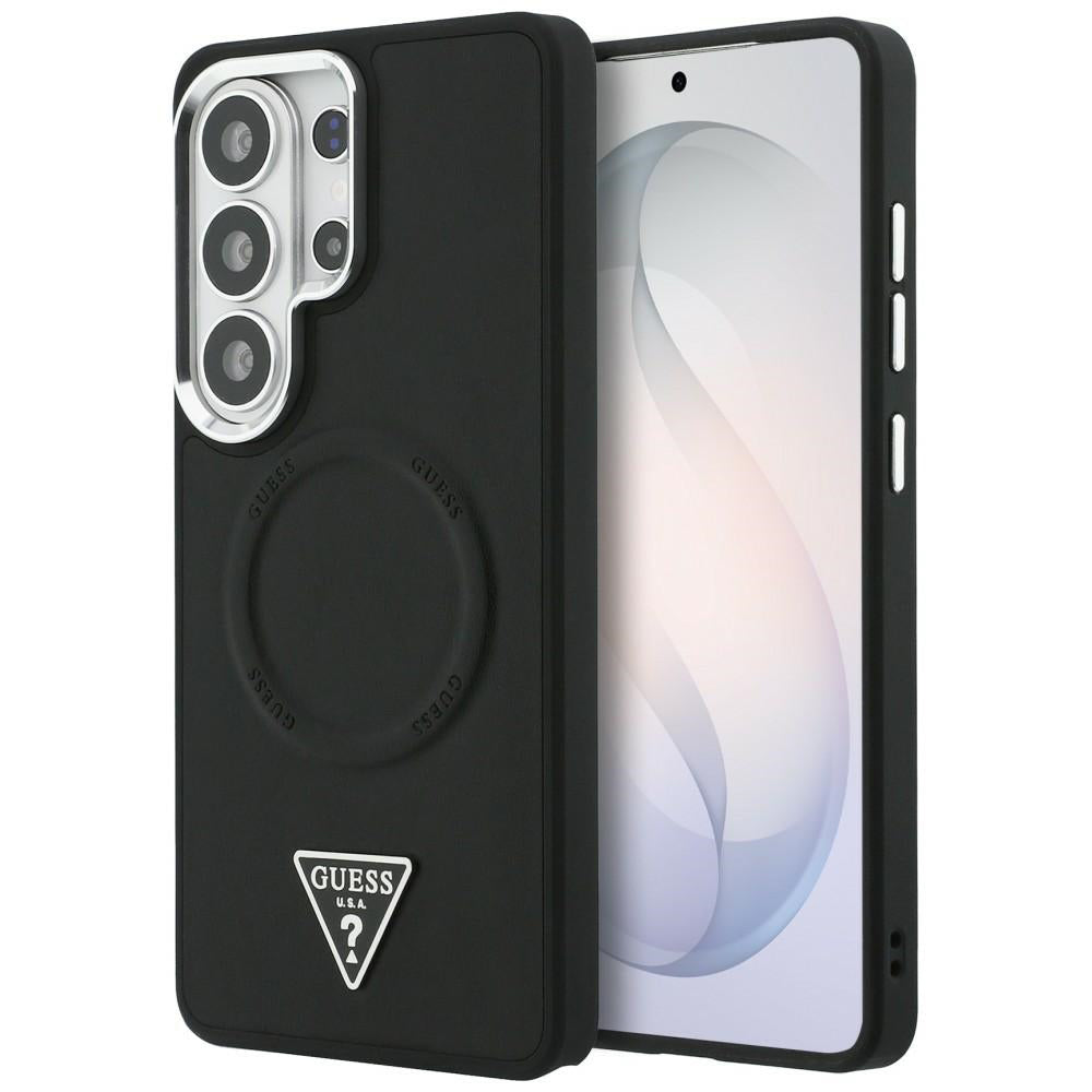 MagSafe hoesje voor Samsung Galaxy S26 Ultra S948, Guess, Embossed Ring Triangle Logo, Zwart