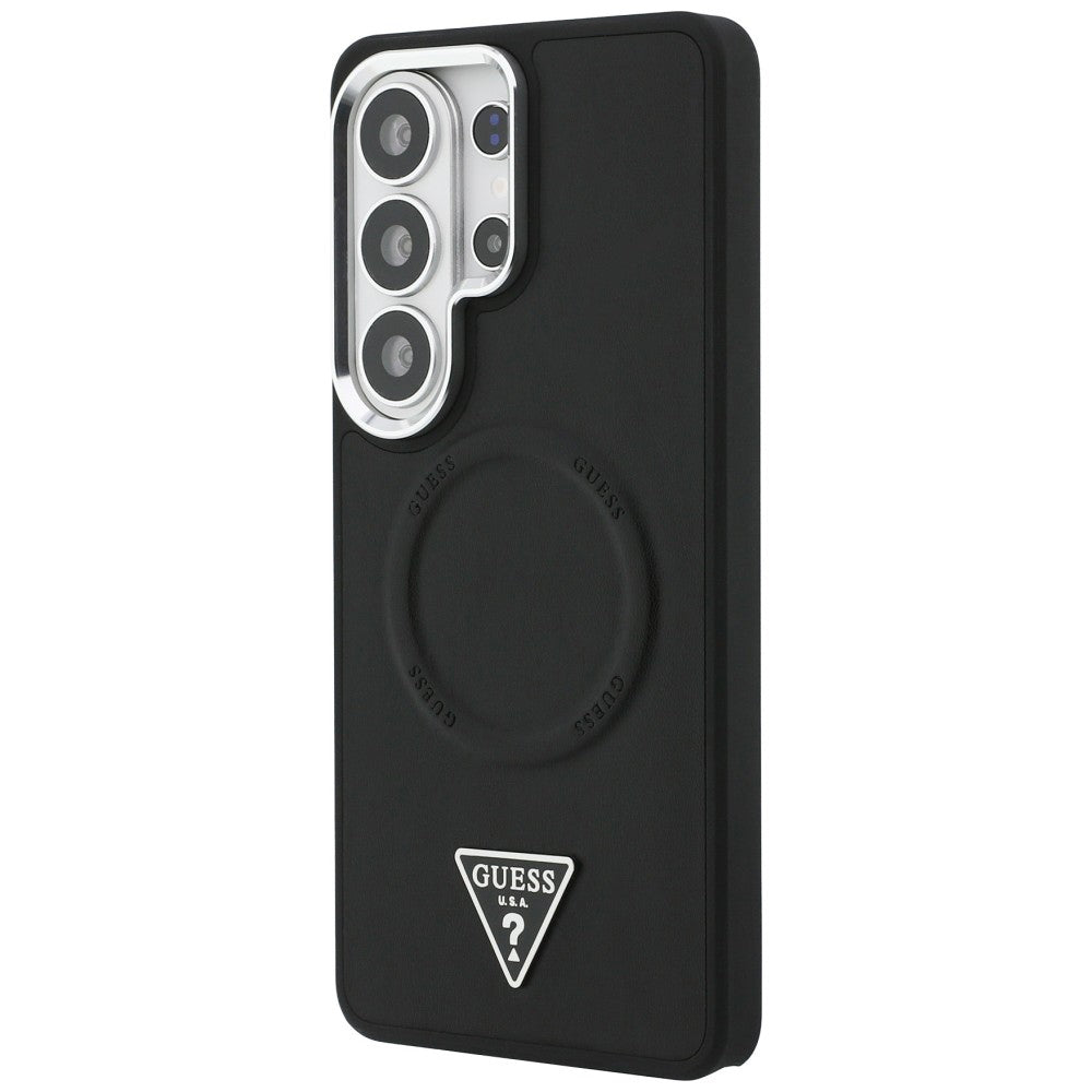 MagSafe hoesje voor Samsung Galaxy S26 Ultra S948, Guess, Embossed Ring Triangle Logo, Zwart