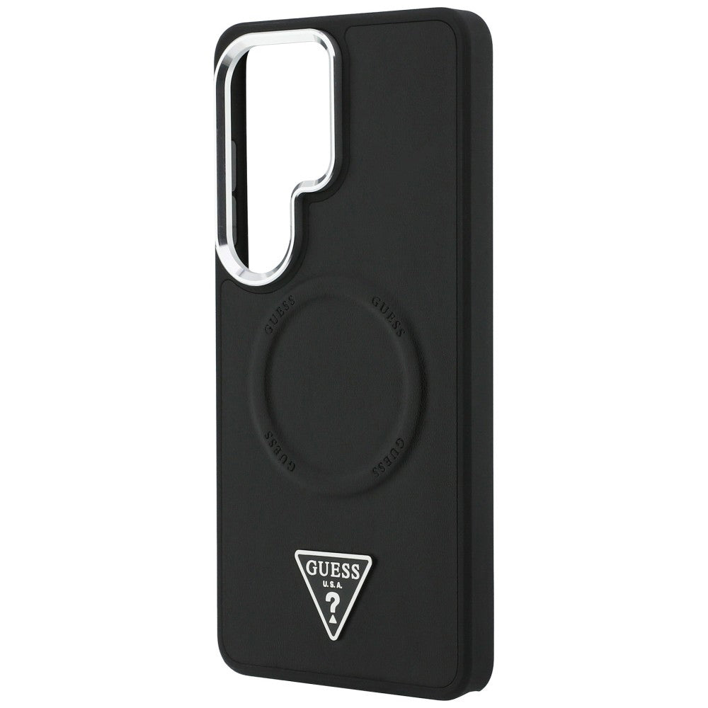 MagSafe hoesje voor Samsung Galaxy S26 Ultra S948, Guess, Embossed Ring Triangle Logo, Zwart