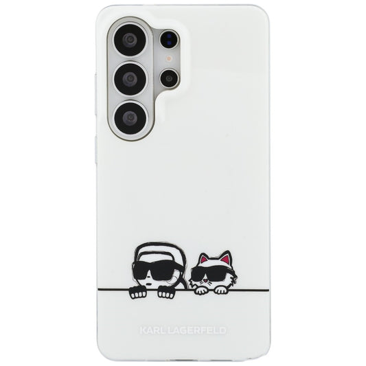 MagSafe hoesje voor Samsung Galaxy S26 Ultra S948, Karl Lagerfeld, IML Karl & Choupette Peekaboo Logo, Wit