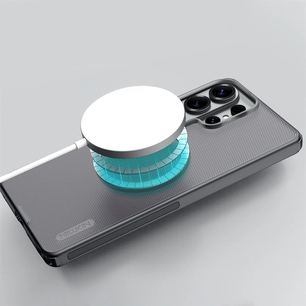 Coque MagSafe pour Samsung Galaxy S26 Ultra S948, Nillkin, Super Shield Pro, Noire Transparente Satinée