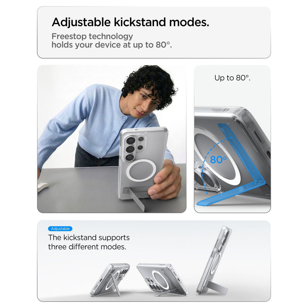 MagSafe hoesje voor Samsung Galaxy S26 Ultra S948, Spigen, Ultra Hybrid S, Transparant Wit ACS11032
