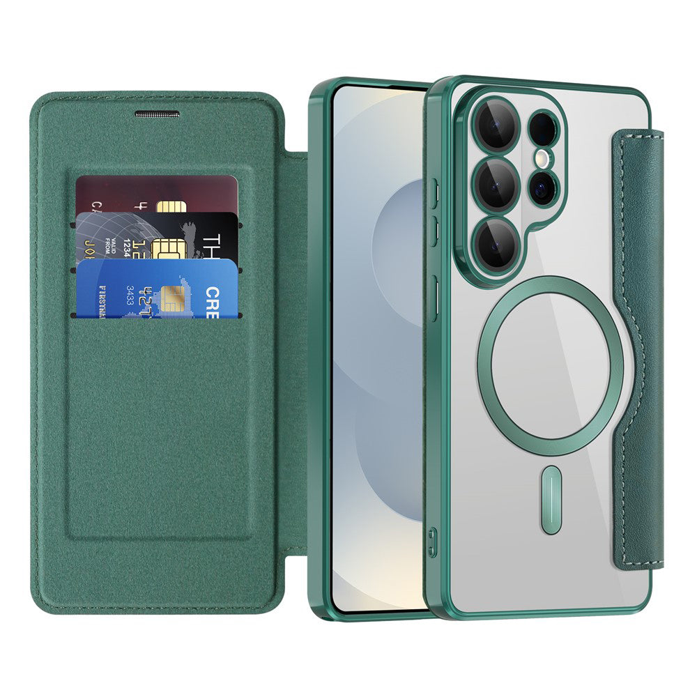 MagSafe-hoes voor Samsung Galaxy S26 Ultra S948, Techsuit, SmartMag Book, Groen