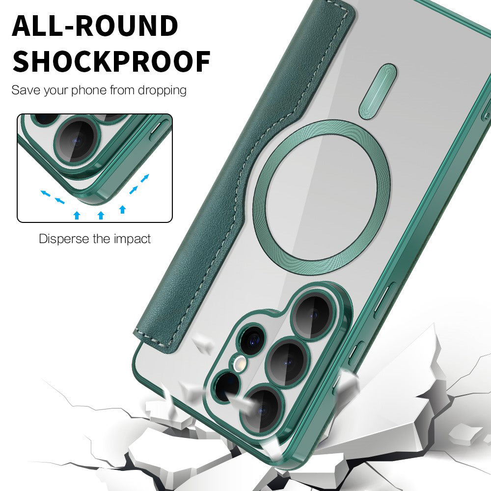 MagSafe-hoes voor Samsung Galaxy S26 Ultra S948, Techsuit, SmartMag Book, Groen