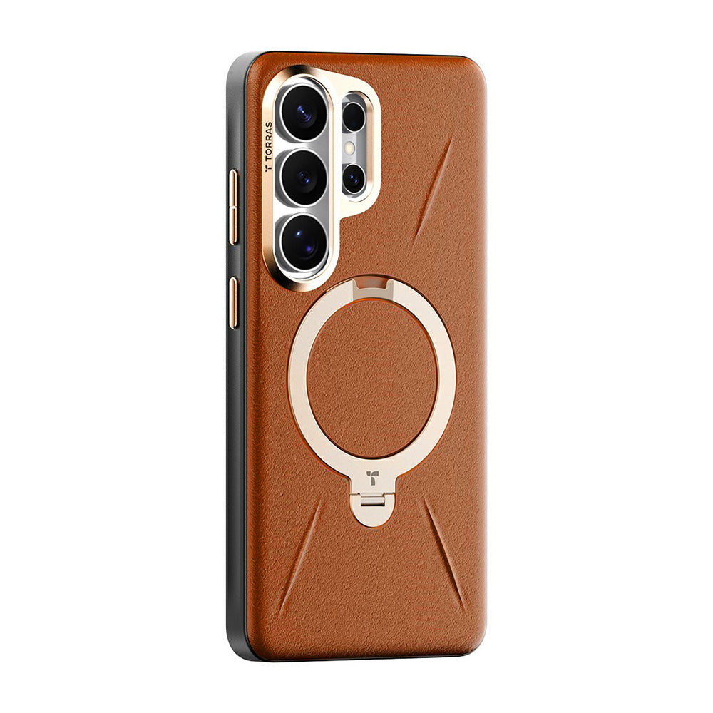 MagSafe-hoes voor Samsung Galaxy S26 Ultra S948, Torras, QPRO Leather, Bruin