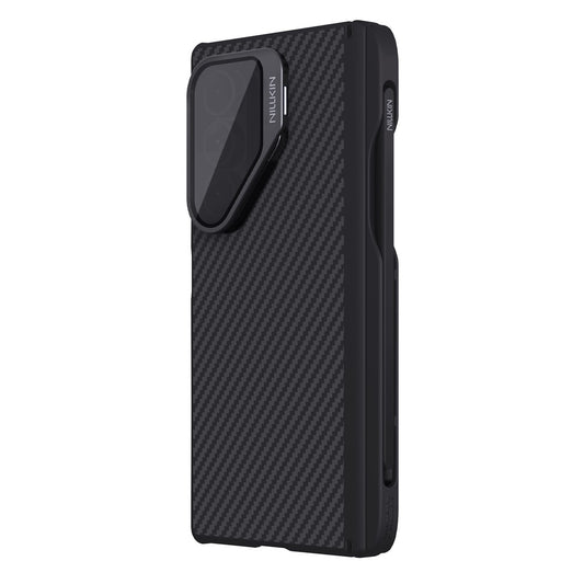 Coque MagSafe pour Samsung Galaxy Z Fold7 F966, Nillkin, CarboProp avec protection d'objectif noire transparente et support pour S-Pen, noire
