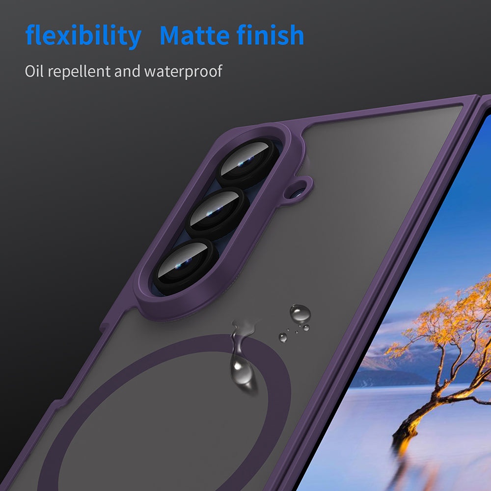 Coque MagSafe pour Samsung Galaxy Z Fold7 F966, Techsuit, HaloFrost II, Violet