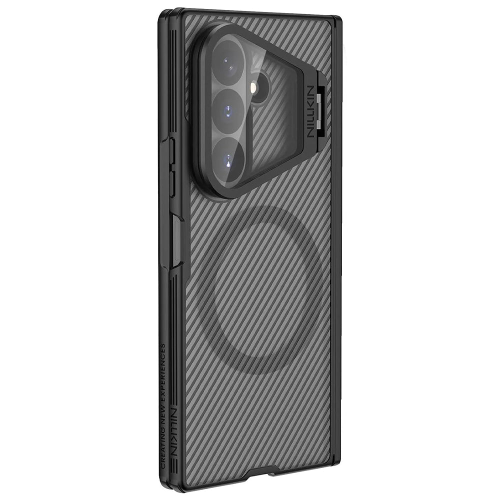 Coque MagSafe pour Samsung Galaxy Z Fold8 Ultra F976, Nillkin, CamShield Pro avec couverture d'objectif transparente, Noir Transparent