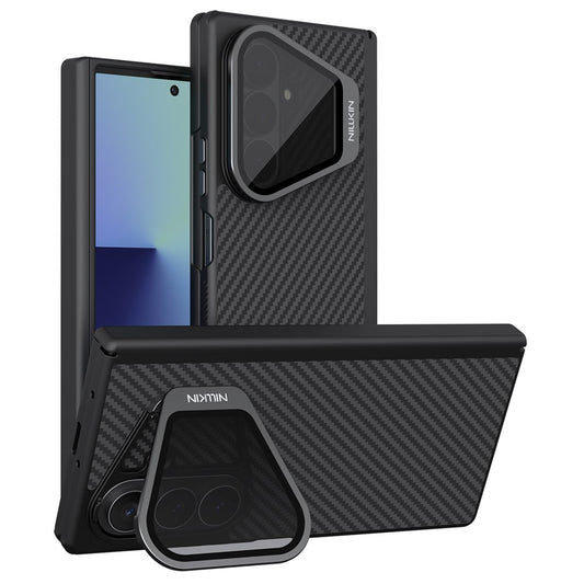 Coque MagSafe pour Samsung Galaxy Z Fold8 Ultra F976, Nillkin, CarboProp avec protection d'objectif noire transparente, noire