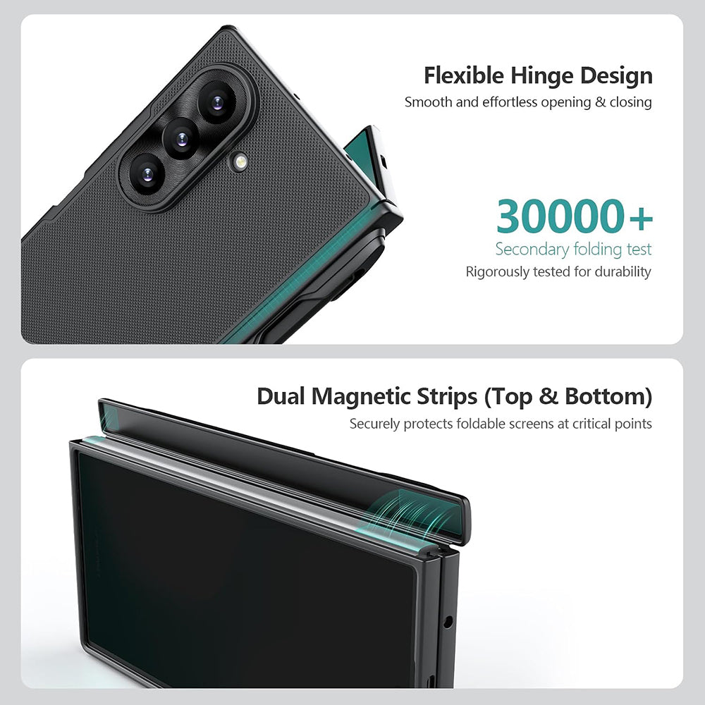 MagSafe-hoes voor Samsung Galaxy Z Fold8 Ultra F976, Nillkin, Super Frosted Shield met pennenhouder, Zwart