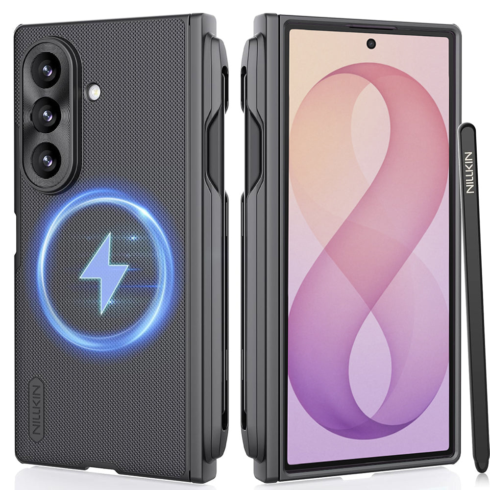MagSafe-hoes voor Samsung Galaxy Z Fold8 Ultra F976, Nillkin, Super Frosted Shield met pennenhouder, Zwart
