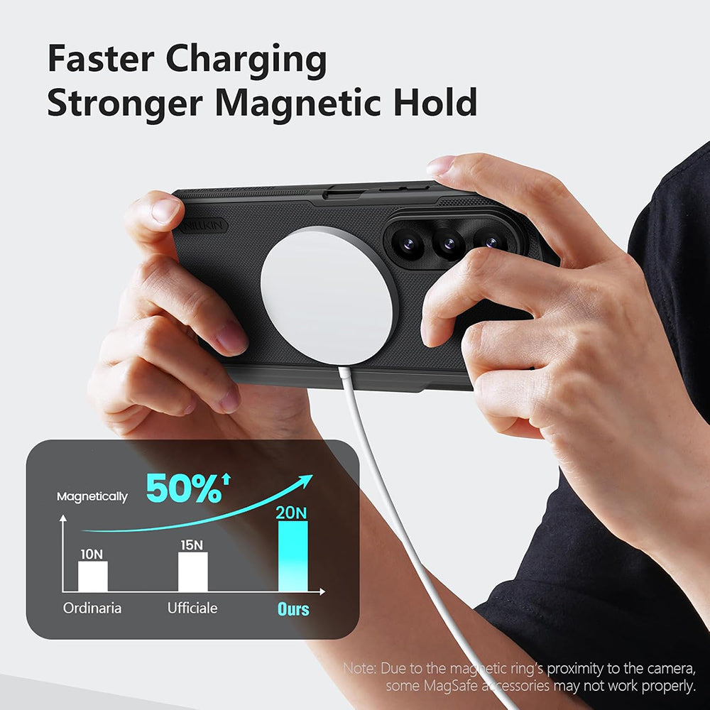 MagSafe-hoes voor Samsung Galaxy Z Fold8 Ultra F976, Nillkin, Super Frosted Shield met pennenhouder, Zwart