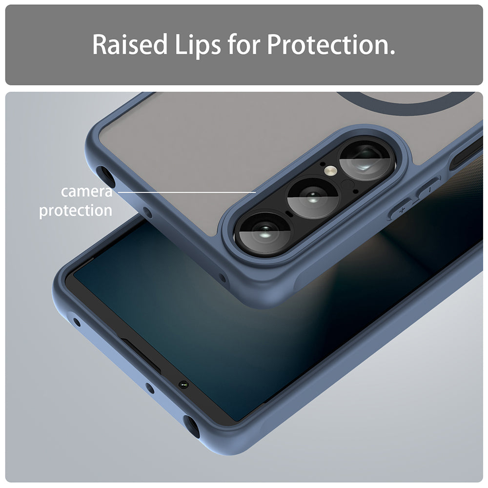 Coque MagSafe pour Sony Xperia 1 VII, Techsuit, HaloFrost II, Bleu marine