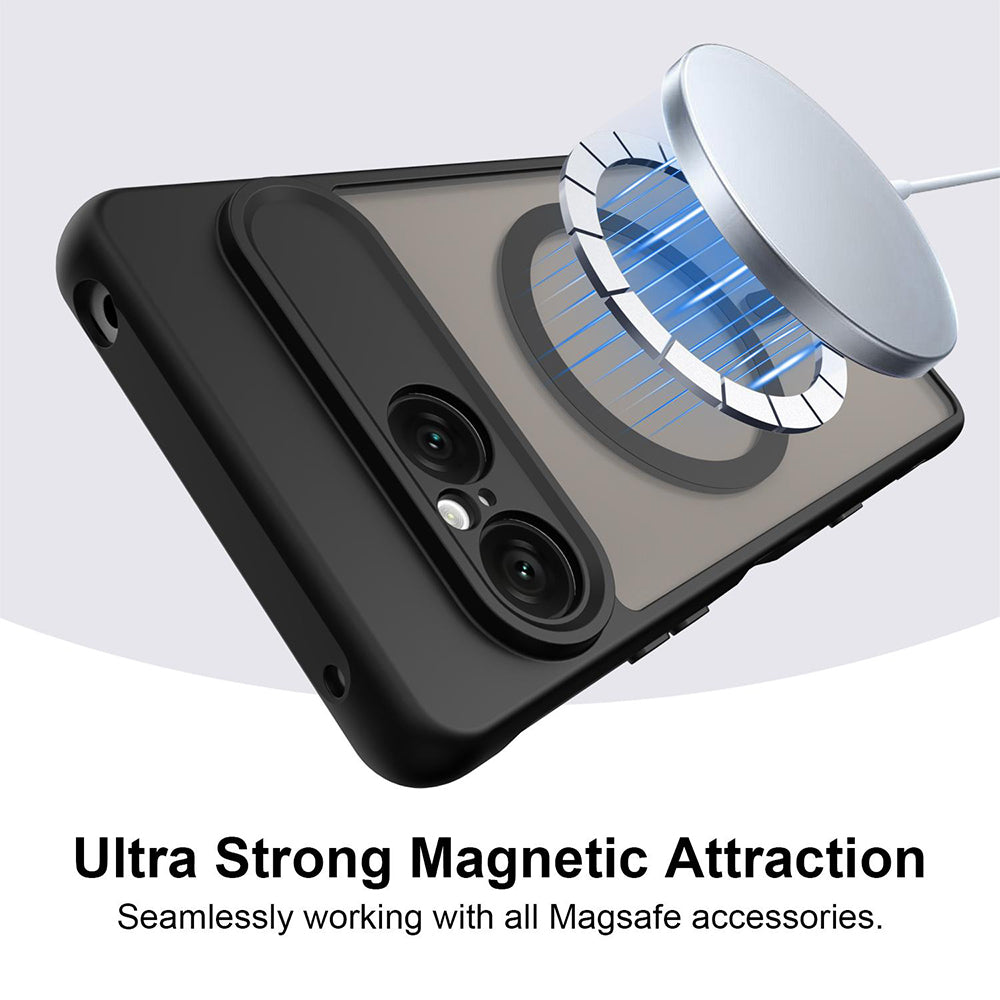 Coque MagSafe pour Sony Xperia 10 VIII, Techsuit, HaloFrost II, Noire