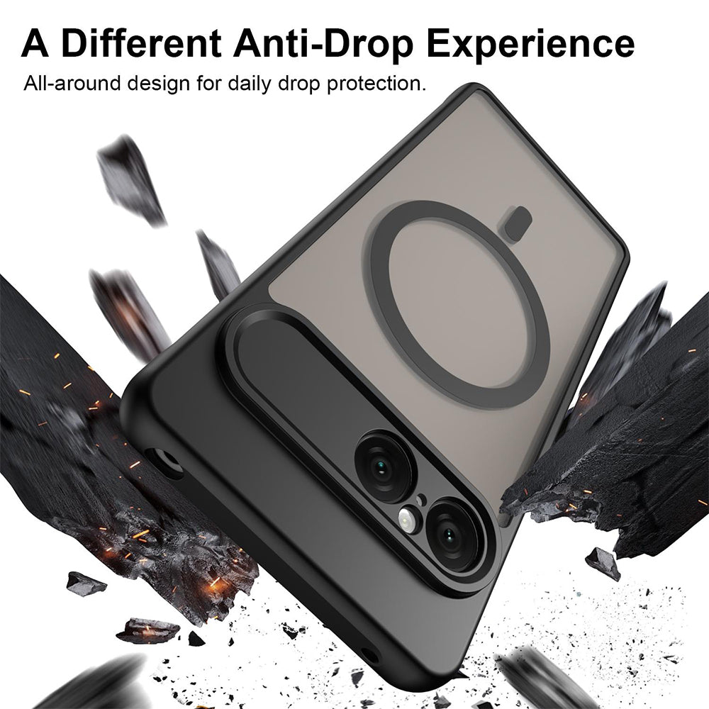 Coque MagSafe pour Sony Xperia 10 VIII, Techsuit, HaloFrost II, Noire