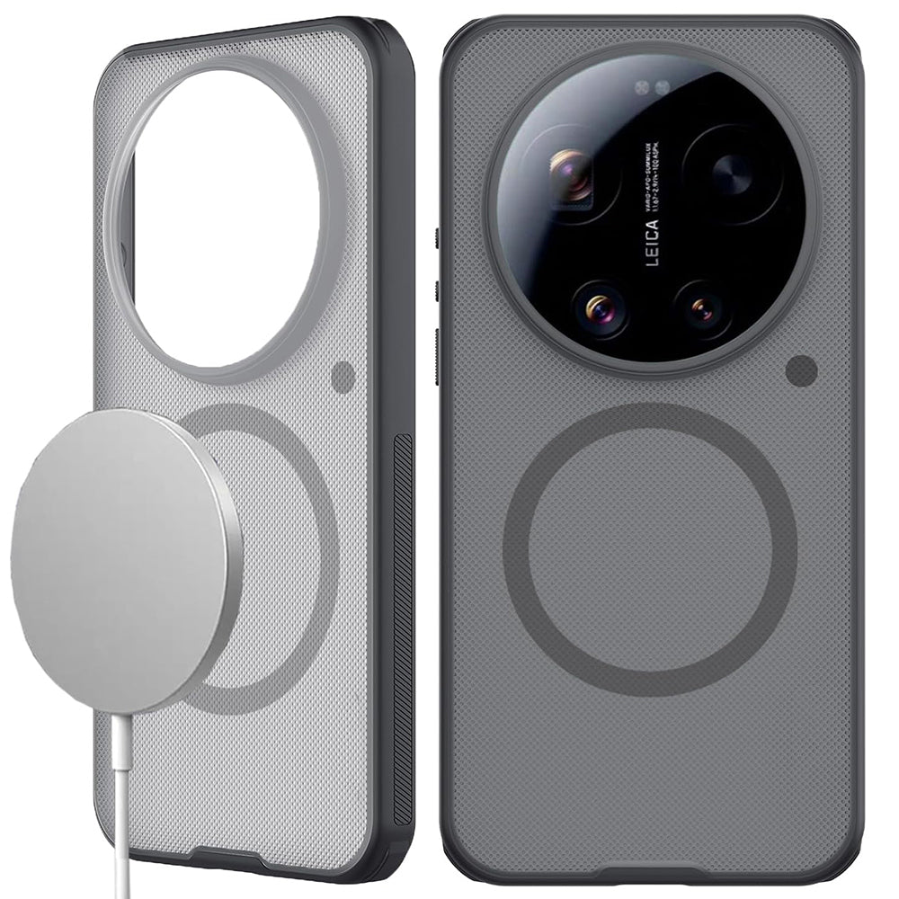 MagSafe-hoesje voor Xiaomi 17 Ultra, Nillkin, Super Shield Pro, Zwart Transparant Satiné